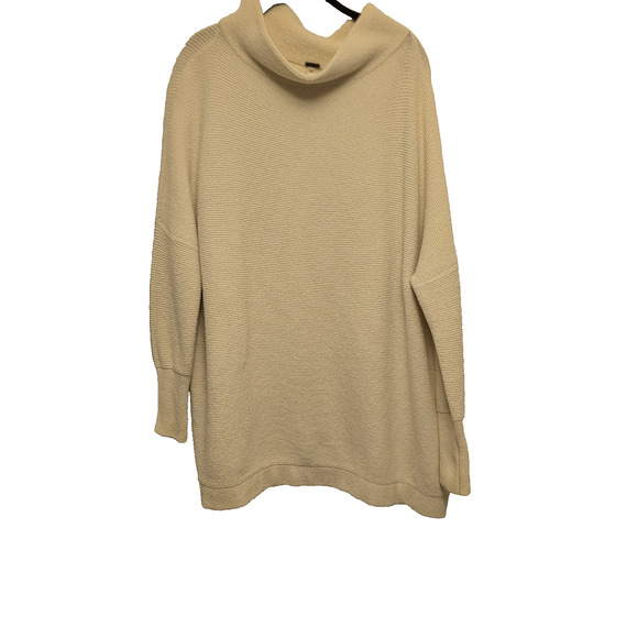 Free People XS Ivory rough feel big neck size sweater Boho Oversized - Picture 1 of 12